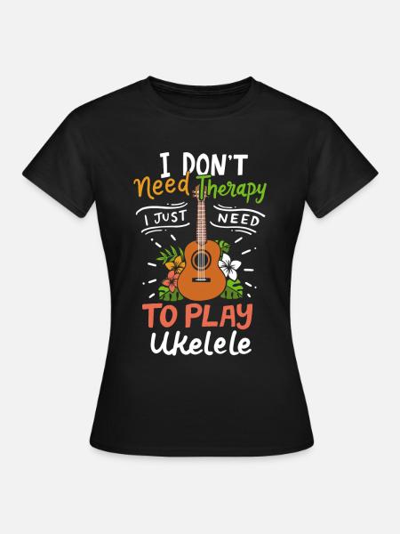 Ukulele - Frauen T-Shirt - Schwarz