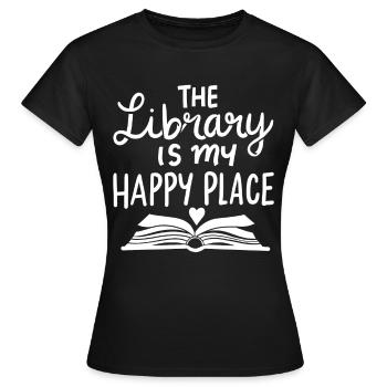 bibliothèque - T-shirt Femme - noir - Devant - AI Model Female 172 dark (172cm)