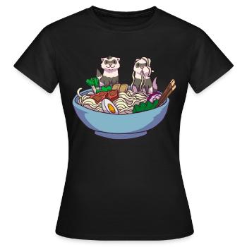 Furet ramen anime kawaii - T-shirt Femme - noir - Devant - AI Model Female 172 dark (172cm)