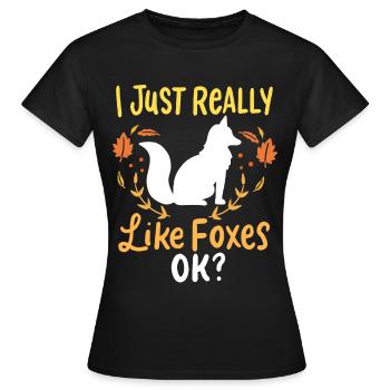 Fox foxes - Women's T-Shirt - black - Front - AI Model Female 172 dark (172cm)