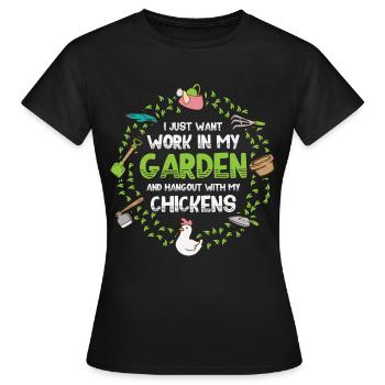Poulets jardinier jardinier jardinier - T-shirt Femme - noir - Devant - AI Model Female 172 dark (172cm)