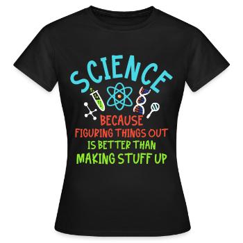 Science - Women's T-Shirt - black - Front - AI Model Female 172 dark (172cm)