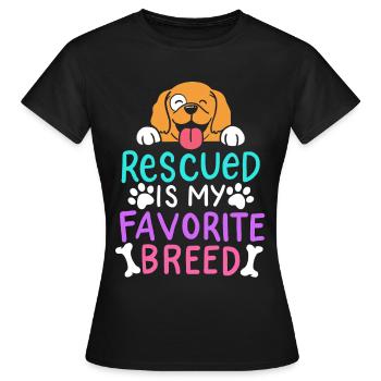 Animal shelter adopting dogs - Women's T-Shirt - black - Front - AI Model Female 172 dark (172cm)