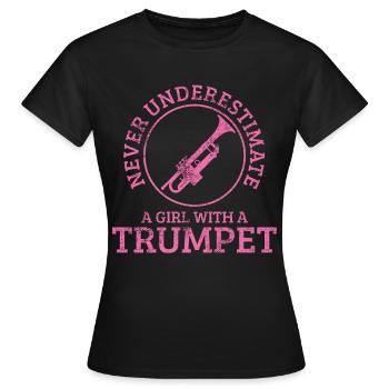 Trompette trompette - T-shirt Femme - noir - Devant - AI Model Female 172 dark (172cm)