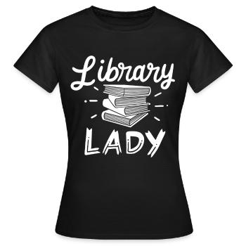 La bibliothèque - T-shirt Femme - noir - Devant - AI Model Female 172 dark (172cm)