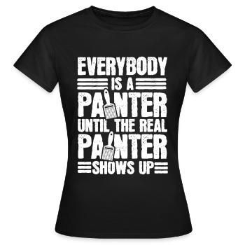 Peintre et peintre - T-shirt Femme - noir - Devant - AI Model Female 172 dark (172cm)