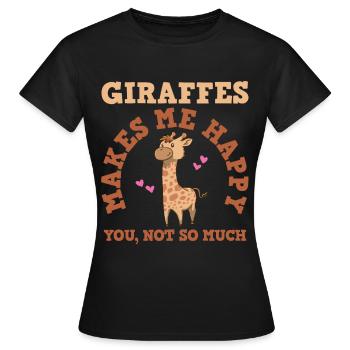Giraffes Giraffe - Women's T-Shirt - black - Front - AI Model Female 172 dark (172cm)