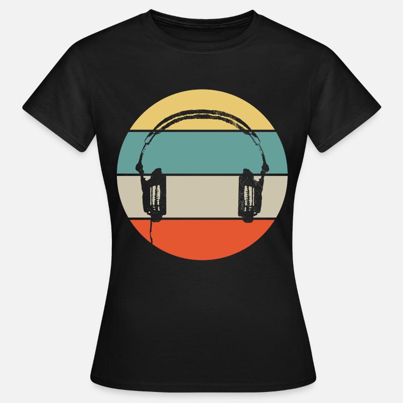 DJ Techno Retro - Frauen T-Shirt - Schwarz