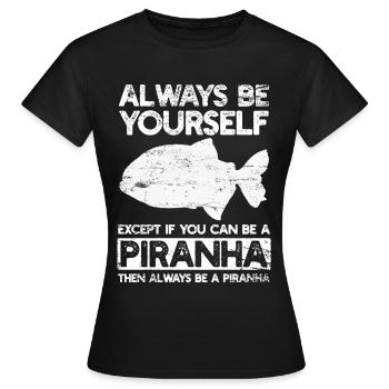 Piranha - T-shirt Femme - noir - Devant - AI Model Female 172 dark (172cm)