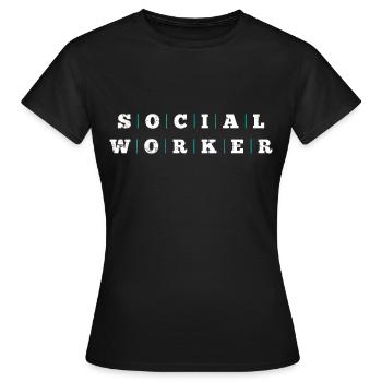 Travailleur social - T-shirt Femme - noir - Devant - AI Model Female 172 dark (172cm)