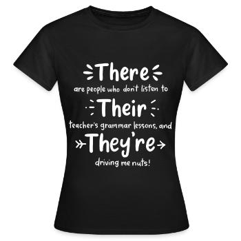Grammaire Anglaise - T-shirt Femme - noir - Devant - AI Model Female 172 dark (172cm)