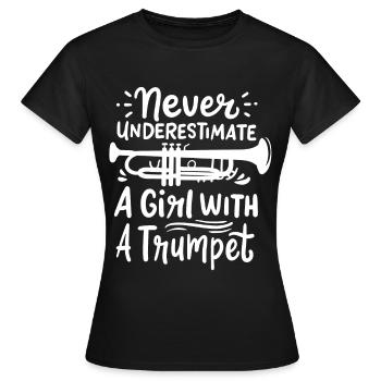 Trompette trompette - T-shirt Femme - noir - Devant - AI Model Female 172 dark (172cm)
