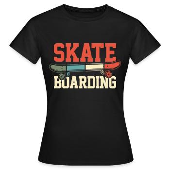Skateboard skateboard skateboarder rétro - T-shirt Femme - noir - Devant - AI Model Female 172 dark (172cm)