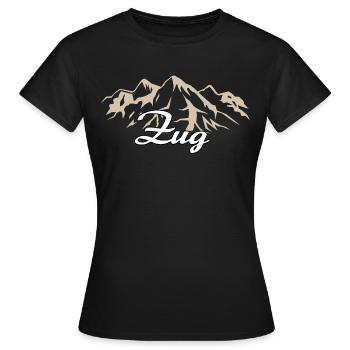 Zug Schweiz Kanton Heimat Geschenk - Frauen T-Shirt - Schwarz - Vorne - AI Model Female 172 dark (172cm)