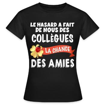 Collègue et Amie Idée Cadeau Copine - T-shirt Femme - noir - Devant - AI Model Female 172 dark (172cm)