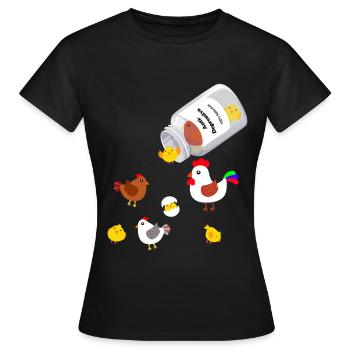 Anti Depressiva Huehner - Frauen T-Shirt - Schwarz - Vorne - AI Model Female 172 dark (172cm)