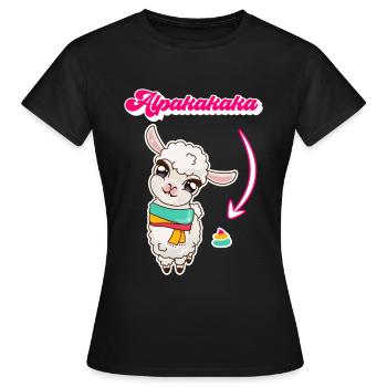 Alpakakaka suesses Alpaka - Frauen T-Shirt - Schwarz - Vorne - AI Model Female 172 dark (172cm)