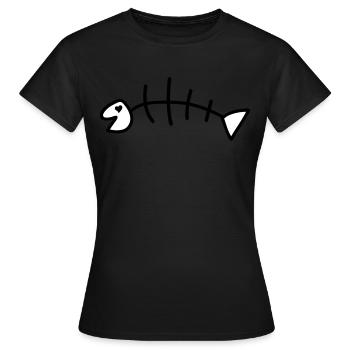 Fish Bones Love - Women's T-Shirt - black - Front - AI Model Female 172 dark (172cm)