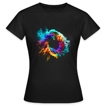 Explosion de nuages de poussière colorés - T-shirt Femme - noir - Devant - AI Model Female 172 dark (172cm)
