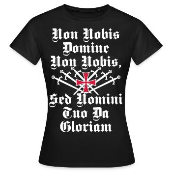 23 Ritter Kreuz Schwerter Non Nobis Domine - Frauen T-Shirt - Schwarz - Vorne - AI Model Female 172 dark (172cm)