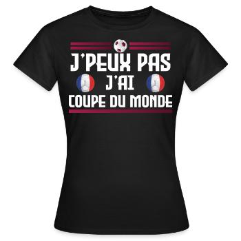 Je peux pas j'ai coupe du monde - T-shirt Femme - noir - Devant - AI Model Female 172 dark (172cm)