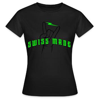 SWISS MADE - T-shirt Femme - noir - Devant - AI Model Female 172 dark (172cm)