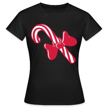 bonbons cadeau de noël canne à sucre délicieux - T-shirt Femme - noir - Devant - AI Model Female 172 dark (172cm)