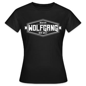 Wolfgang Vorname Männer - Frauen T-Shirt - Schwarz - Vorne - AI Model Female 172 dark (172cm)