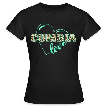 Cumbia Love Animal-Print - Frauen T-Shirt - Schwarz - Vorne - AI Model Female 172 dark (172cm)