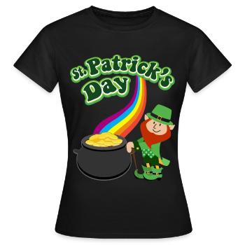 Saint Patrick - T-shirt Femme - noir - Devant - AI Model Female 172 dark (172cm)