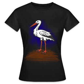 cigogne - T-shirt Femme - noir - Devant - AI Model Female 172 dark (172cm)