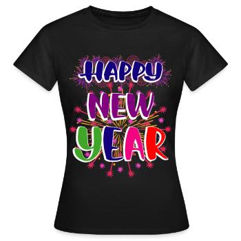 Neujahr Happy New year - Frauen T-Shirt - Schwarz - Vorne - AI Model Female 172 dark (172cm)