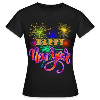 Neujahr Happy New year - Frauen T-Shirt - Schwarz - Vorne - AI Model Female 172 dark (172cm)