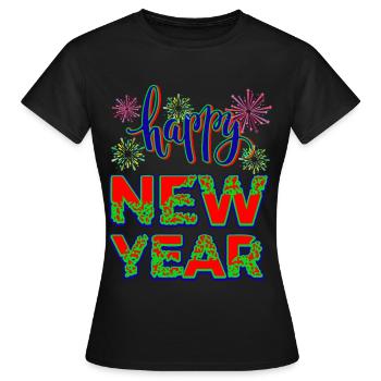Neujahr Happy New year - Frauen T-Shirt - Schwarz - Vorne - AI Model Female 172 dark (172cm)