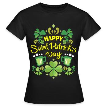 Saint Patrick - T-shirt Femme - noir - Devant - AI Model Female 172 dark (172cm)