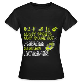 Frisbee - Women's T-Shirt - black - Front - AI Model Female 172 dark (172cm)