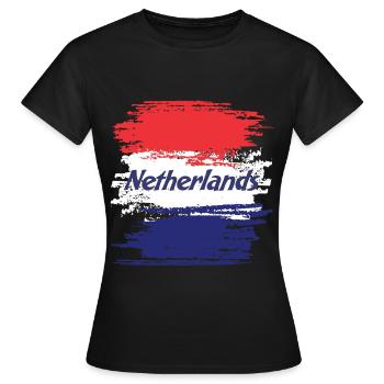 Netherlands - Women's T-Shirt - black - Front - AI Model Female 172 dark (172cm)