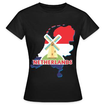 Netherlands - Women's T-Shirt - black - Front - AI Model Female 172 dark (172cm)