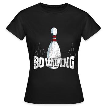Bowling Kegeln Sport Geschenk - Frauen T-Shirt - Schwarz - Vorne - AI Model Female 172 dark (172cm)
