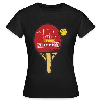 Tischtennis - Ping Pong - Pingpong - Frauen T-Shirt - Schwarz - Vorne - AI Model Female 172 dark (172cm)