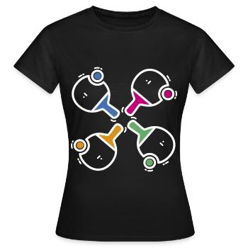 Tischtennis - Ping Pong - Pingpong - Frauen T-Shirt - Schwarz - Vorne - AI Model Female 172 dark (172cm)