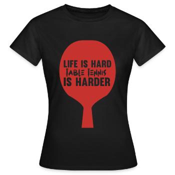 Tischtennis - Ping Pong - Pingpong - Frauen T-Shirt - Schwarz - Vorne - AI Model Female 172 dark (172cm)