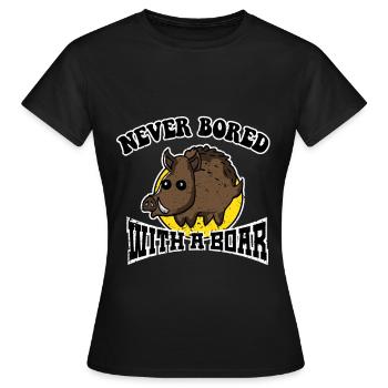 Wildschwein Wildsau Wald Jäger Jagd Tier - Frauen T-Shirt - Schwarz - Vorne - AI Model Female 172 dark (172cm)