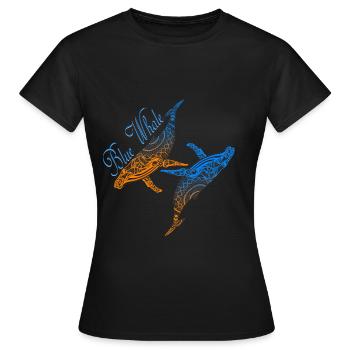 whale whale - Women's T-Shirt - black - Front - AI Model Female 172 dark (172cm)