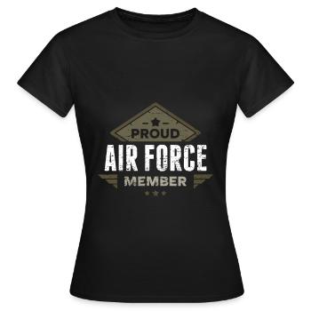 Cadeau de l'armée de l'air de l'armée de l'air - T-shirt Femme - noir - Devant - AI Model Female 172 dark (172cm)