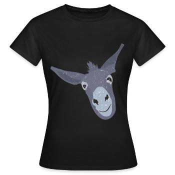 Esel Maulesel Muli Störrisch und Stur Geschenk - Frauen T-Shirt - Schwarz - Vorne - AI Model Female 172 dark (172cm)