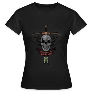 Pfeil und Bogenschiessen Armbrust Geschenk - Frauen T-Shirt - Schwarz - Vorne - AI Model Female 172 dark (172cm)