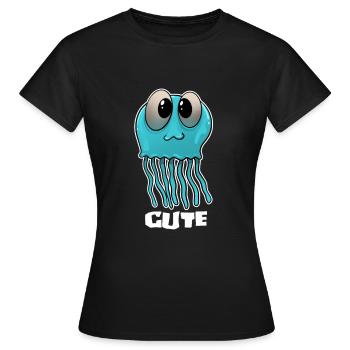 Méduse mer océan piqûre gift cadeau - T-shirt Femme - noir - Devant - AI Model Female 172 dark (172cm)