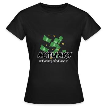 Actuuar chiffres finances assurance cadeau - T-shirt Femme - noir - Devant - AI Model Female 172 dark (172cm)