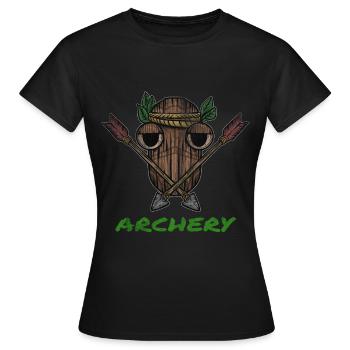Pfeil und Bogenschiessen Armbrust Geschenk - Frauen T-Shirt - Schwarz - Vorne - AI Model Female 172 dark (172cm)